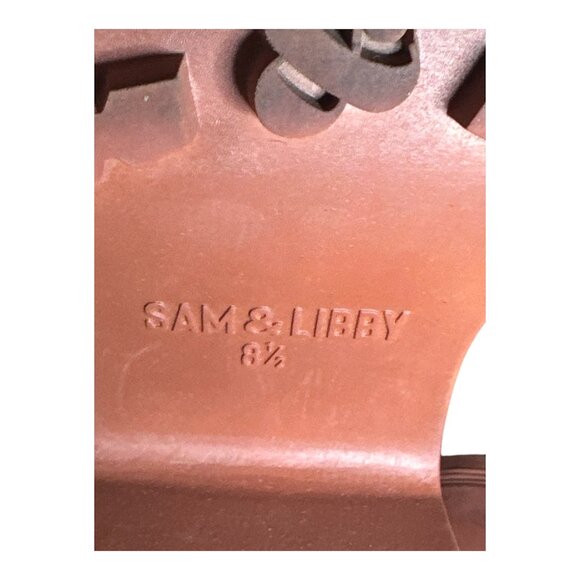 Sam & Libby Cognac Boots 8.5 Floral Buckle - Picture 8 of 13